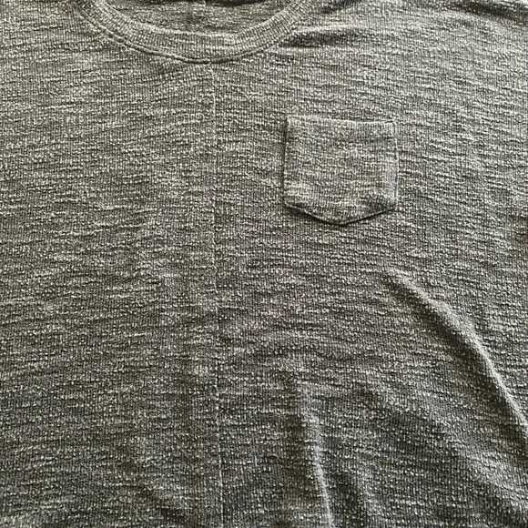 Gray Short Sleeve Pocketed Knit Top Cuffed Sleeve / Cherish / Oversized Size S - Picture 2 of 6